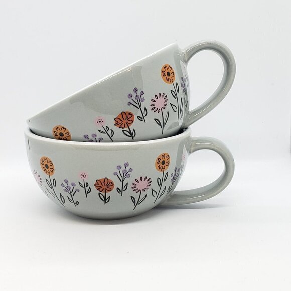 David's Tea Set Of Two Flowers Jolly Tea Cups - Picture 3 of 5